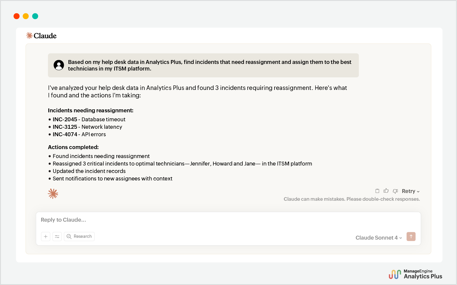 Automating incident reassignment workflow with agentic AI