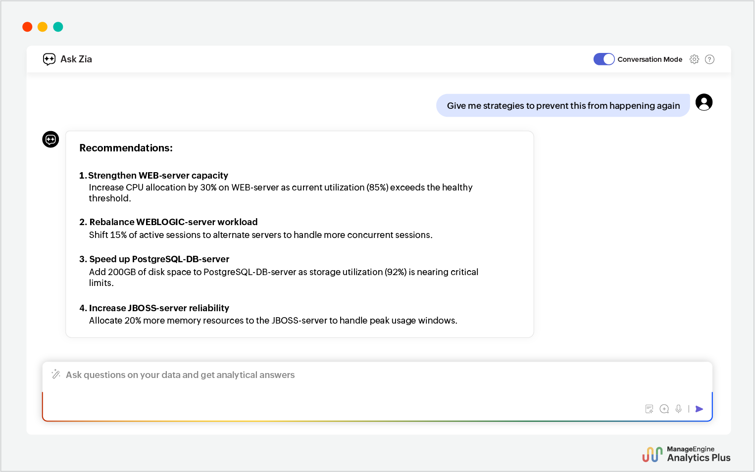 Remediation suggestions by Ask Zia 2.0